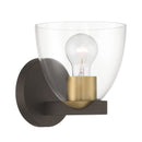 One Light Bath Sconce<br /><span style="color:#4AB0CE;">Entrega: 4-10 dias en USA</span><br /><span style="color:#4AB0CE;font-size:60%;">PREGUNTE POR ENTREGA EN PANAMA</span><br />Collection: Noellea<br />Finish: Dark Bronze