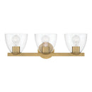Three Light Vanity<br /><span style="color:#4AB0CE;">Entrega: 4-10 dias en USA</span><br /><span style="color:#4AB0CE;font-size:60%;">PREGUNTE POR ENTREGA EN PANAMA</span><br />Collection: Noellea<br />Finish: Legacy Brass