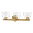 Three Light Vanity<br /><span style="color:#4AB0CE;">Entrega: 4-10 dias en USA</span><br /><span style="color:#4AB0CE;font-size:60%;">PREGUNTE POR ENTREGA EN PANAMA</span><br />Collection: Noellea<br />Finish: Legacy Brass