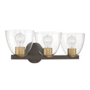 Three Light Vanity<br /><span style="color:#4AB0CE;">Entrega: 4-10 dias en USA</span><br /><span style="color:#4AB0CE;font-size:60%;">PREGUNTE POR ENTREGA EN PANAMA</span><br />Collection: Noellea<br />Finish: Dark Bronze