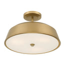 Three Light Semi-Flush Mount<br /><span style="color:#4AB0CE;">Entrega: 4-10 dias en USA</span><br /><span style="color:#4AB0CE;font-size:60%;">PREGUNTE POR ENTREGA EN PANAMA</span><br />Collection: Trellwyn<br />Finish: Legacy Brass