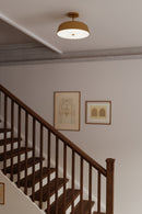 Three Light Semi-Flush Mount<br /><span style="color:#4AB0CE;">Entrega: 4-10 dias en USA</span><br /><span style="color:#4AB0CE;font-size:60%;">PREGUNTE POR ENTREGA EN PANAMA</span><br />Collection: Trellwyn<br />Finish: Legacy Brass