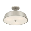 Three Light Semi-Flush Mount<br /><span style="color:#4AB0CE;">Entrega: 4-10 dias en USA</span><br /><span style="color:#4AB0CE;font-size:60%;">PREGUNTE POR ENTREGA EN PANAMA</span><br />Collection: Trellwyn<br />Finish: Brushed Nickel