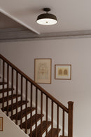 Three Light Semi-Flush Mount<br /><span style="color:#4AB0CE;">Entrega: 4-10 dias en USA</span><br /><span style="color:#4AB0CE;font-size:60%;">PREGUNTE POR ENTREGA EN PANAMA</span><br />Collection: Trellwyn<br />Finish: Plated Dark Bronze