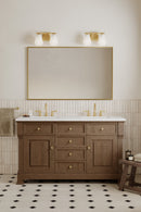 Two Light Vanity<br /><span style="color:#4AB0CE;">Entrega: 4-10 dias en USA</span><br /><span style="color:#4AB0CE;font-size:60%;">PREGUNTE POR ENTREGA EN PANAMA</span><br />Collection: Siena<br />Finish: Legacy Brass