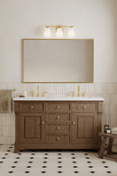 Three Light Vanity<br /><span style="color:#4AB0CE;">Entrega: 4-10 dias en USA</span><br /><span style="color:#4AB0CE;font-size:60%;">PREGUNTE POR ENTREGA EN PANAMA</span><br />Collection: Siena<br />Finish: Legacy Brass