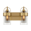 Two Light Vanity<br /><span style="color:#4AB0CE;">Entrega: 4-10 dias en USA</span><br /><span style="color:#4AB0CE;font-size:60%;">PREGUNTE POR ENTREGA EN PANAMA</span><br />Collection: Ravik<br />Finish: Legacy Brass