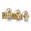 Three Light Vanity<br /><span style="color:#4AB0CE;">Entrega: 4-10 dias en USA</span><br /><span style="color:#4AB0CE;font-size:60%;">PREGUNTE POR ENTREGA EN PANAMA</span><br />Collection: Ravik<br />Finish: Legacy Brass