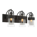 Three Light Vanity<br /><span style="color:#4AB0CE;">Entrega: 4-10 dias en USA</span><br /><span style="color:#4AB0CE;font-size:60%;">PREGUNTE POR ENTREGA EN PANAMA</span><br />Collection: Ravik<br />Finish: Dark Matte Black