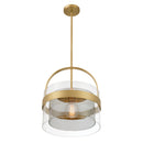 One Light Convertible Pendant/Semi-Flush Mount<br /><span style="color:#4AB0CE;">Entrega: 4-10 dias en USA</span><br /><span style="color:#4AB0CE;font-size:60%;">PREGUNTE POR ENTREGA EN PANAMA</span><br />Collection: Ravik<br />Finish: Legacy Brass