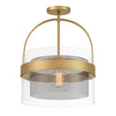 One Light Convertible Pendant/Semi-Flush Mount<br /><span style="color:#4AB0CE;">Entrega: 4-10 dias en USA</span><br /><span style="color:#4AB0CE;font-size:60%;">PREGUNTE POR ENTREGA EN PANAMA</span><br />Collection: Ravik<br />Finish: Legacy Brass