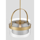 One Light Convertible Pendant/Semi-Flush Mount<br /><span style="color:#4AB0CE;">Entrega: 4-10 dias en USA</span><br /><span style="color:#4AB0CE;font-size:60%;">PREGUNTE POR ENTREGA EN PANAMA</span><br />Collection: Ravik<br />Finish: Legacy Brass