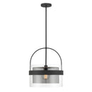 One Light Convertible Pendant/Semi-Flush Mount<br /><span style="color:#4AB0CE;">Entrega: 4-10 dias en USA</span><br /><span style="color:#4AB0CE;font-size:60%;">PREGUNTE POR ENTREGA EN PANAMA</span><br />Collection: Ravik<br />Finish: Dark Matte Black