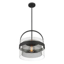One Light Convertible Pendant/Semi-Flush Mount<br /><span style="color:#4AB0CE;">Entrega: 4-10 dias en USA</span><br /><span style="color:#4AB0CE;font-size:60%;">PREGUNTE POR ENTREGA EN PANAMA</span><br />Collection: Ravik<br />Finish: Dark Matte Black
