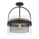 One Light Convertible Pendant/Semi-Flush Mount<br /><span style="color:#4AB0CE;">Entrega: 4-10 dias en USA</span><br /><span style="color:#4AB0CE;font-size:60%;">PREGUNTE POR ENTREGA EN PANAMA</span><br />Collection: Ravik<br />Finish: Dark Matte Black
