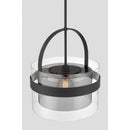 One Light Convertible Pendant/Semi-Flush Mount<br /><span style="color:#4AB0CE;">Entrega: 4-10 dias en USA</span><br /><span style="color:#4AB0CE;font-size:60%;">PREGUNTE POR ENTREGA EN PANAMA</span><br />Collection: Ravik<br />Finish: Dark Matte Black
