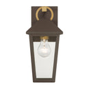 One Light Outdoor Wall Lantern<br /><span style="color:#4AB0CE;">Entrega: 4-10 dias en USA</span><br /><span style="color:#4AB0CE;font-size:60%;">PREGUNTE POR ENTREGA EN PANAMA</span><br />Collection: Bayra<br />Finish: Painted Legacy Brass