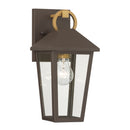 One Light Outdoor Wall Lantern<br /><span style="color:#4AB0CE;">Entrega: 4-10 dias en USA</span><br /><span style="color:#4AB0CE;font-size:60%;">PREGUNTE POR ENTREGA EN PANAMA</span><br />Collection: Bayra<br />Finish: Painted Legacy Brass