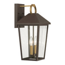 Two Light Outdoor Wall Lantern<br /><span style="color:#4AB0CE;">Entrega: 5-6 semanas en USA</span><br /><span style="color:#4AB0CE;font-size:60%;">PREGUNTE POR ENTREGA EN PANAMA</span><br />Collection: Bayra<br />Finish: Painted Legacy Brass