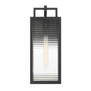 One Light Outdoor Wall Sconce<br /><span style="color:#4AB0CE;">Entrega: 4-10 dias en USA</span><br /><span style="color:#4AB0CE;font-size:60%;">PREGUNTE POR ENTREGA EN PANAMA</span><br />Collection: Edgewood<br />Finish: Dark Matte Black