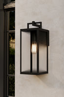 One Light Outdoor Wall Sconce<br /><span style="color:#4AB0CE;">Entrega: 4-10 dias en USA</span><br /><span style="color:#4AB0CE;font-size:60%;">PREGUNTE POR ENTREGA EN PANAMA</span><br />Collection: Edgewood<br />Finish: Dark Matte Black