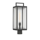 One Light Outdoor Post Mount<br /><span style="color:#4AB0CE;">Entrega: 4-10 dias en USA</span><br /><span style="color:#4AB0CE;font-size:60%;">PREGUNTE POR ENTREGA EN PANAMA</span><br />Collection: Edgewood<br />Finish: Dark Matte Black