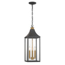 Three Light Outdoor Hanging Lantern<br /><span style="color:#4AB0CE;">Entrega: 4-10 dias en USA</span><br /><span style="color:#4AB0CE;font-size:60%;">PREGUNTE POR ENTREGA EN PANAMA</span><br />Collection: Hurstborne<br />Finish: Dark Matte Black
