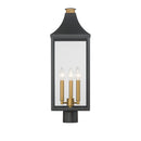 Three Light Outdoor Post Lantern<br /><span style="color:#4AB0CE;">Entrega: 4-10 dias en USA</span><br /><span style="color:#4AB0CE;font-size:60%;">PREGUNTE POR ENTREGA EN PANAMA</span><br />Collection: Hurstborne<br />Finish: Dark Matte Black