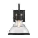 One Light Outdoor Wall Sconce<br /><span style="color:#4AB0CE;">Entrega: 4-10 dias en USA</span><br /><span style="color:#4AB0CE;font-size:60%;">PREGUNTE POR ENTREGA EN PANAMA</span><br />Collection: Calen<br />Finish: Dark Matte Black