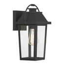 One Light Outdoor Wall Lantern<br /><span style="color:#4AB0CE;">Entrega: 4-10 dias en USA</span><br /><span style="color:#4AB0CE;font-size:60%;">PREGUNTE POR ENTREGA EN PANAMA</span><br />Collection: Branwyn<br />Finish: Sand Coal Black