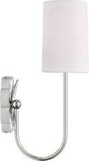 One Light Wall Sconce<br /><span style="color:#4AB0CE;">Entrega: 4-10 dias en USA</span><br /><span style="color:#4AB0CE;font-size:60%;">PREGUNTE POR ENTREGA EN PANAMA</span><br />Collection: Spencer<br />Finish: Polished Nickel | Polished Nickel