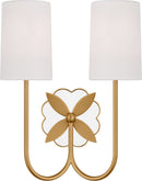 Two Light Wall Sconce<br /><span style="color:#4AB0CE;">Entrega: 4-10 dias en USA</span><br /><span style="color:#4AB0CE;font-size:60%;">PREGUNTE POR ENTREGA EN PANAMA</span><br />Collection: Spencer<br />Finish: Burnished Brass/Burnished Brass