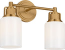 Two Light Bath<br /><span style="color:#4AB0CE;">Entrega: 4-10 dias en USA</span><br /><span style="color:#4AB0CE;font-size:60%;">PREGUNTE POR ENTREGA EN PANAMA</span><br />Collection: Ashford<br />Finish: Burnished Brass | Burnished Brass