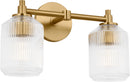 Two Light Bath<br /><span style="color:#4AB0CE;">Entrega: 4-10 dias en USA</span><br /><span style="color:#4AB0CE;font-size:60%;">PREGUNTE POR ENTREGA EN PANAMA</span><br />Collection: Barstow<br />Finish: Burnished Brass | Burnished Brass