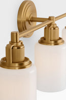 Three Light Bath<br /><span style="color:#4AB0CE;">Entrega: 4-10 dias en USA</span><br /><span style="color:#4AB0CE;font-size:60%;">PREGUNTE POR ENTREGA EN PANAMA</span><br />Collection: Ashford<br />Finish: Burnished Brass | Burnished Brass