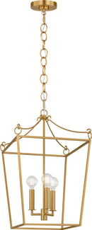 Three Light Lantern<br /><span style="color:#4AB0CE;">Entrega: 4-10 dias en USA</span><br /><span style="color:#4AB0CE;font-size:60%;">PREGUNTE POR ENTREGA EN PANAMA</span><br />Collection: Carlyle<br />Finish: Burnished Brass | Burnished Brass