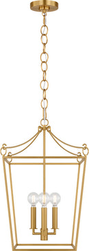 Three Light Lantern<br /><span style="color:#4AB0CE;">Entrega: 4-10 dias en USA</span><br /><span style="color:#4AB0CE;font-size:60%;">PREGUNTE POR ENTREGA EN PANAMA</span><br />Collection: Carlyle<br />Finish: Burnished Brass | Burnished Brass