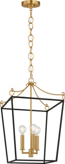 Three Light Lantern<br /><span style="color:#4AB0CE;">Entrega: 4-10 dias en USA</span><br /><span style="color:#4AB0CE;font-size:60%;">PREGUNTE POR ENTREGA EN PANAMA</span><br />Collection: Carlyle<br />Finish: Midnight Black | Burnished Brass