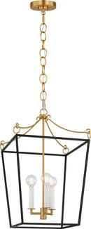 Three Light Lantern<br /><span style="color:#4AB0CE;">Entrega: 4-10 dias en USA</span><br /><span style="color:#4AB0CE;font-size:60%;">PREGUNTE POR ENTREGA EN PANAMA</span><br />Collection: Carlyle<br />Finish: Midnight Black | Burnished Brass