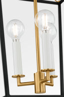 Three Light Lantern<br /><span style="color:#4AB0CE;">Entrega: 4-10 dias en USA</span><br /><span style="color:#4AB0CE;font-size:60%;">PREGUNTE POR ENTREGA EN PANAMA</span><br />Collection: Carlyle<br />Finish: Midnight Black | Burnished Brass