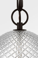 One Light Pendant<br /><span style="color:#4AB0CE;">Entrega: 4-10 dias en USA</span><br /><span style="color:#4AB0CE;font-size:60%;">PREGUNTE POR ENTREGA EN PANAMA</span><br />Collection: Lucinda<br />Finish: Aged Iron | Aged Iron