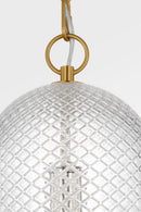 One Light Pendant<br /><span style="color:#4AB0CE;">Entrega: 19-20 semanas en USA</span><br /><span style="color:#4AB0CE;font-size:60%;">PREGUNTE POR ENTREGA EN PANAMA</span><br />Collection: Lucinda<br />Finish: Burnished Brass | Burnished Brass