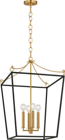 Four Light Lantern<br /><span style="color:#4AB0CE;">Entrega: 4-10 dias en USA</span><br /><span style="color:#4AB0CE;font-size:60%;">PREGUNTE POR ENTREGA EN PANAMA</span><br />Collection: Carlyle<br />Finish: Midnight Black | Burnished Brass