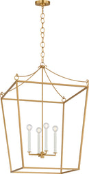 Four Light Lantern<br /><span style="color:#4AB0CE;">Entrega: 4-10 dias en USA</span><br /><span style="color:#4AB0CE;font-size:60%;">PREGUNTE POR ENTREGA EN PANAMA</span><br />Collection: Carlyle<br />Finish: Burnished Brass | Burnished Brass