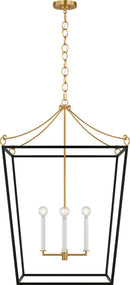 Four Light Lantern<br /><span style="color:#4AB0CE;">Entrega: 4-10 dias en USA</span><br /><span style="color:#4AB0CE;font-size:60%;">PREGUNTE POR ENTREGA EN PANAMA</span><br />Collection: Carlyle<br />Finish: Midnight Black | Burnished Brass