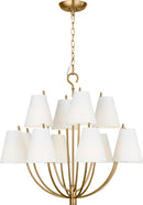 12 Light Chandelier<br /><span style="color:#4AB0CE;">Entrega: 4-10 dias en USA</span><br /><span style="color:#4AB0CE;font-size:60%;">PREGUNTE POR ENTREGA EN PANAMA</span><br />Collection: Marina<br />Finish: Burnished Brass | Burnished Brass