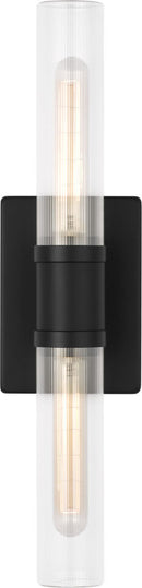 Two Light Vanity<br /><span style="color:#4AB0CE;">Entrega: 4-10 dias en USA</span><br /><span style="color:#4AB0CE;font-size:60%;">PREGUNTE POR ENTREGA EN PANAMA</span><br />Collection: Keaton<br />Finish: Midnight Black/Midnight Black