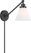 One Light Wall Sconce<br /><span style="color:#4AB0CE;">Entrega: 4-10 dias en USA</span><br /><span style="color:#4AB0CE;font-size:60%;">PREGUNTE POR ENTREGA EN PANAMA</span><br />Collection: Wellfleet<br />Finish: Midnight Black | Midnight Black