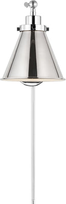 One Light Wall Sconce<br /><span style="color:#4AB0CE;">Entrega: 4-10 dias en USA</span><br /><span style="color:#4AB0CE;font-size:60%;">PREGUNTE POR ENTREGA EN PANAMA</span><br />Collection: Wellfleet<br />Finish: Polished Nickel | Polished Nickel