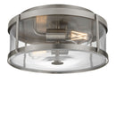 Two Light Flush Mount<br /><span style="color:#4AB0CE;">Entrega: 4-10 dias en USA</span><br /><span style="color:#4AB0CE;font-size:60%;">PREGUNTE POR ENTREGA EN PANAMA</span><br />Collection: Lumra<br />Finish: Brushed Nickel